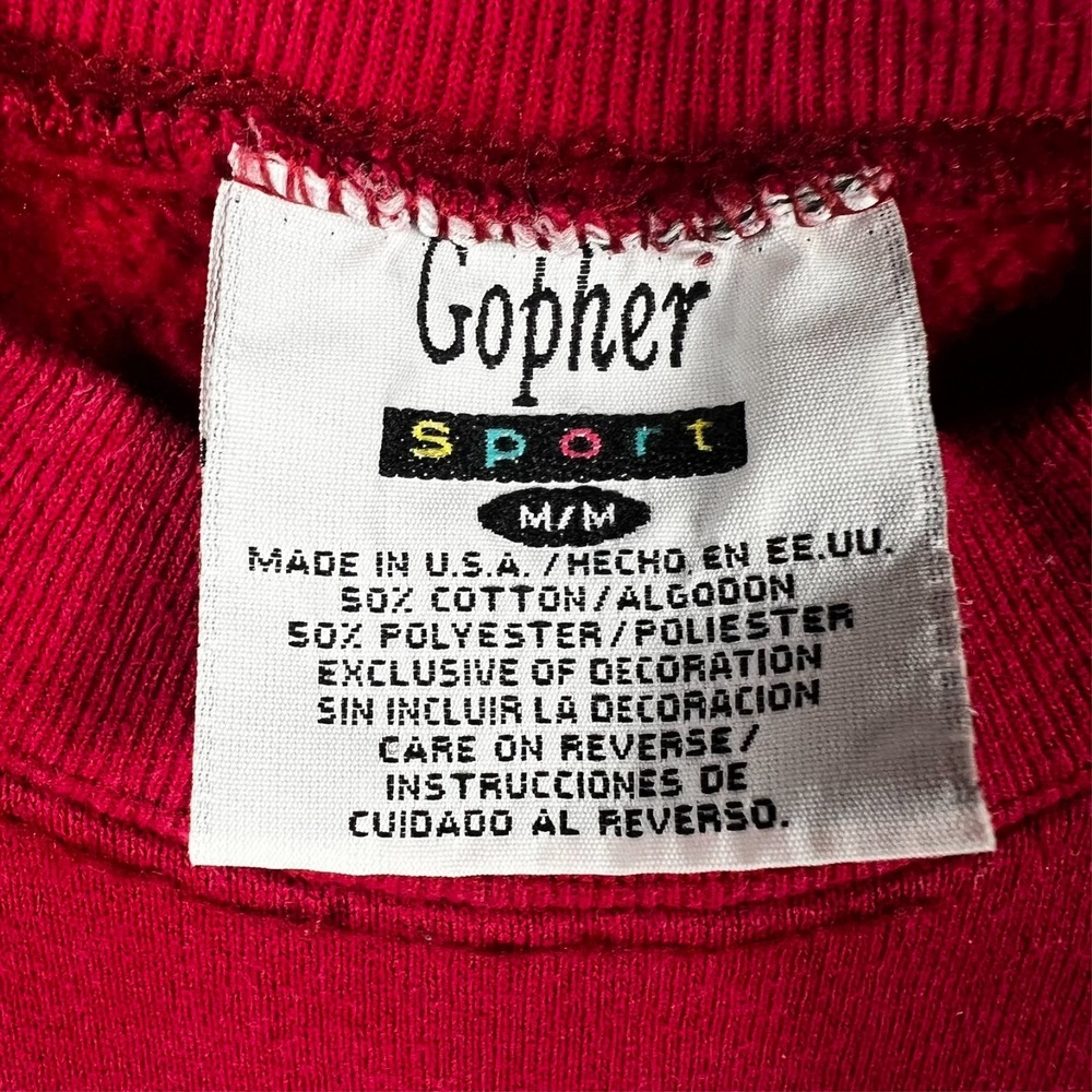 Vintage Gopher Sweatshirt Red Antique Collector 90s Graphic Crewneck Adult M USA - Picture 8 of 14